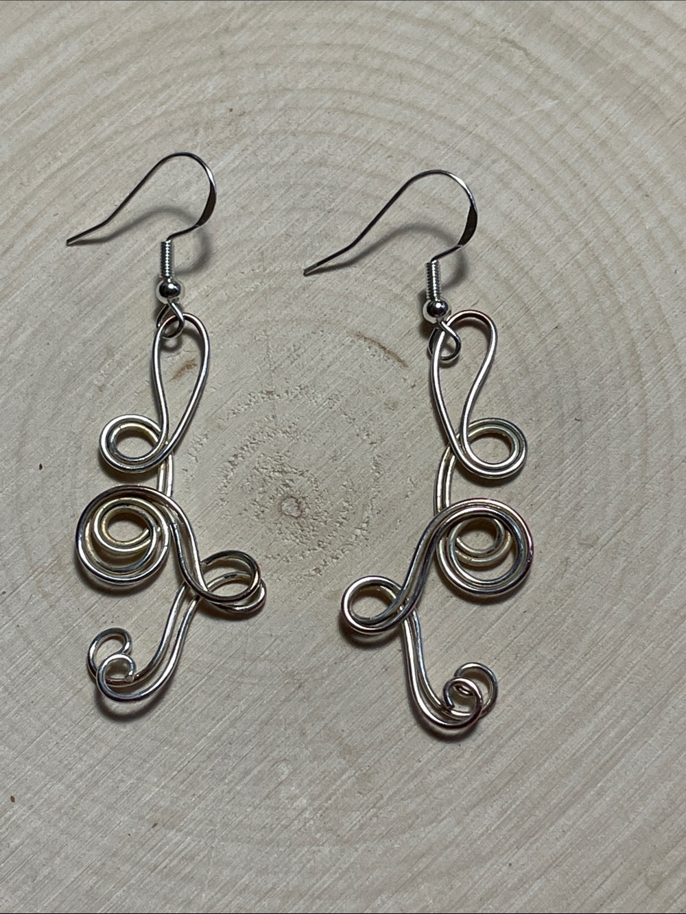 Sterling Silver Swirl Dangle Earrings